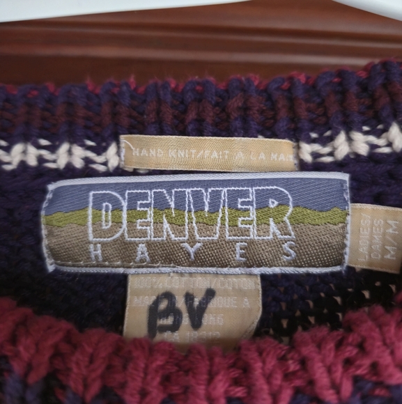 Vintage Denver Hayes Navajo-Inspired Chunky Knit Sweater - Picture 6 of 7